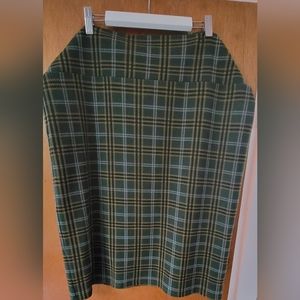 LuLaRoe Cassie Skirt - Green & Gold Tartan